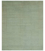 Traditional Turkish Fine Blue And Beige 9.7x12 Hand Knotted Wool Rug