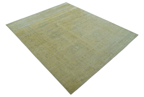 Traditional Turkish (Oushak) Design Gold And Gray Hand Knotted 8x10 Wool Area Rug