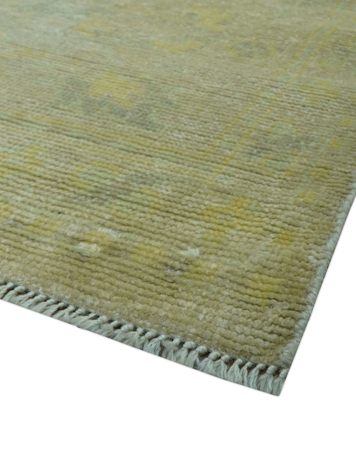 Traditional Turkish (Oushak) Design Gold And Gray Hand Knotted 8x10 Wool Area Rug
