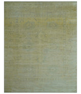 Traditional Turkish (Oushak) Design Gold And Gray Hand Knotted 8x10 Wool Area Rug
