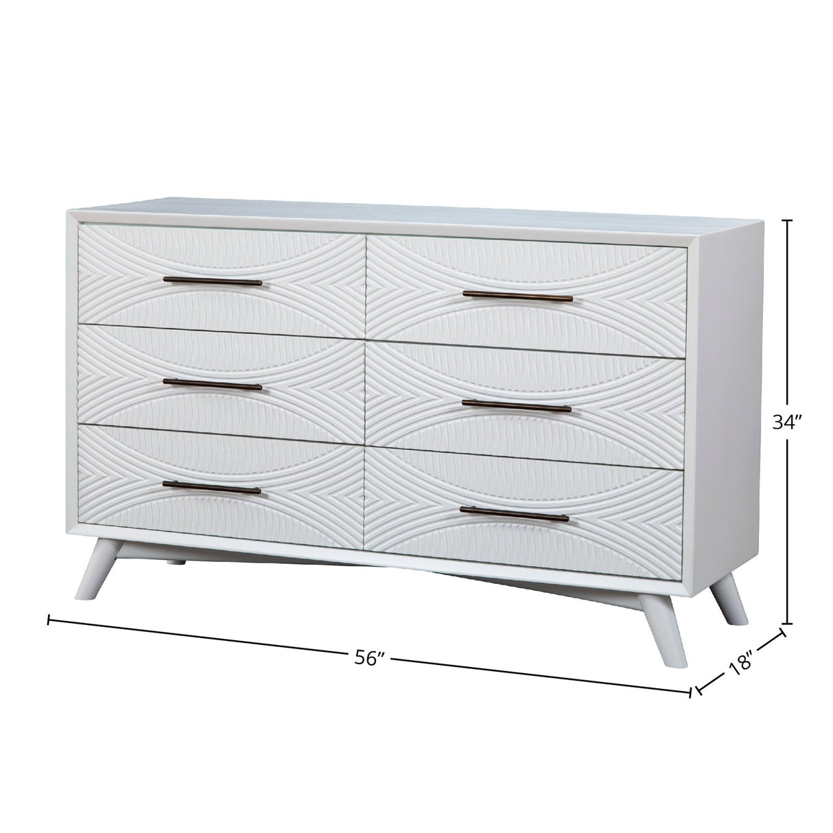 Tranquility Dresser, White-Dresser & Chest-Parc Decor