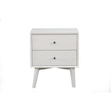 Tranquility Nightstand, White-Nightstands-Parc Decor