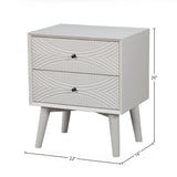 Tranquility Nightstand, White-Nightstands-Parc Decor