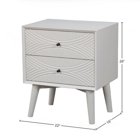 Tranquility Nightstand, White-Nightstands-Parc Decor