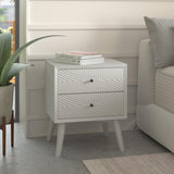 Tranquility Nightstand, White-Nightstands-Parc Decor