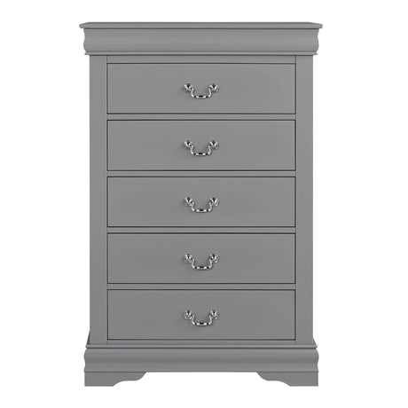 Transitional 5-Drawer 31.5 in. Wide Chest of Drawers with Bracket Feet