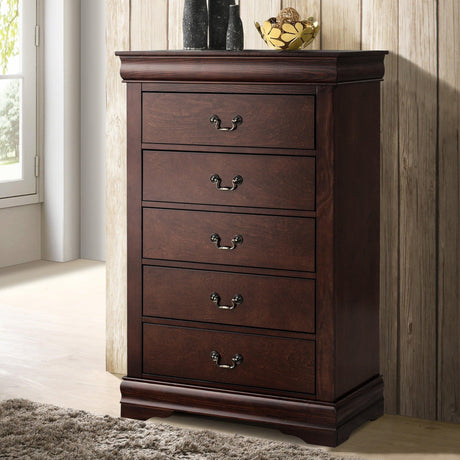 Transitional 5-Drawer 31.5 in. Wide Chest of Drawers with Bracket Feet-斗柜-Parc Decor