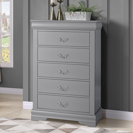 Transitional 5-Drawer 31.5 in. Wide Chest of Drawers with Bracket Feet-斗柜-Parc Decor