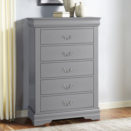 Transitional 5-Drawer 31.5 in. Wide Chest of Drawers with Bracket Feet-斗柜-Parc Decor