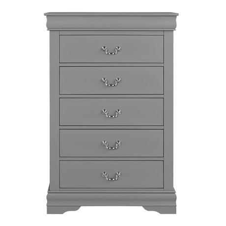 Transitional 5-Drawer 31.5 in. Wide Chest of Drawers with Bracket Feet-斗柜-Parc Decor