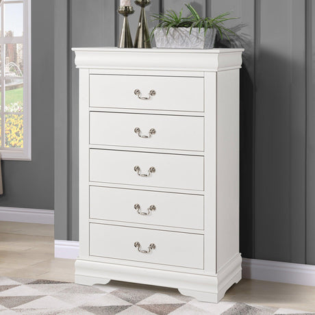 Transitional 5-Drawer 31.5 in. Wide Chest of Drawers with Bracket Feet-斗柜-Parc Decor