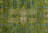 Transitional Design Green And Blue Hand Knotted Custom Made Wool Rug