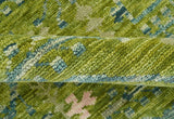 Transitional Design Green And Blue Hand Knotted Custom Made Wool Rug