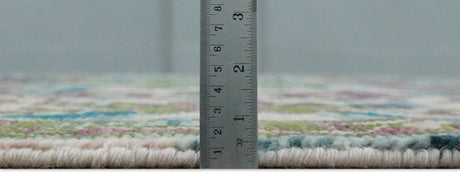 Transitional Hand Knotted Custom Made Green, Aqua, Peach and Purple Wool Rug