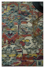 Transitional Ivory, Rust, Yellow Custom Made Turkish Design wool Area Rug