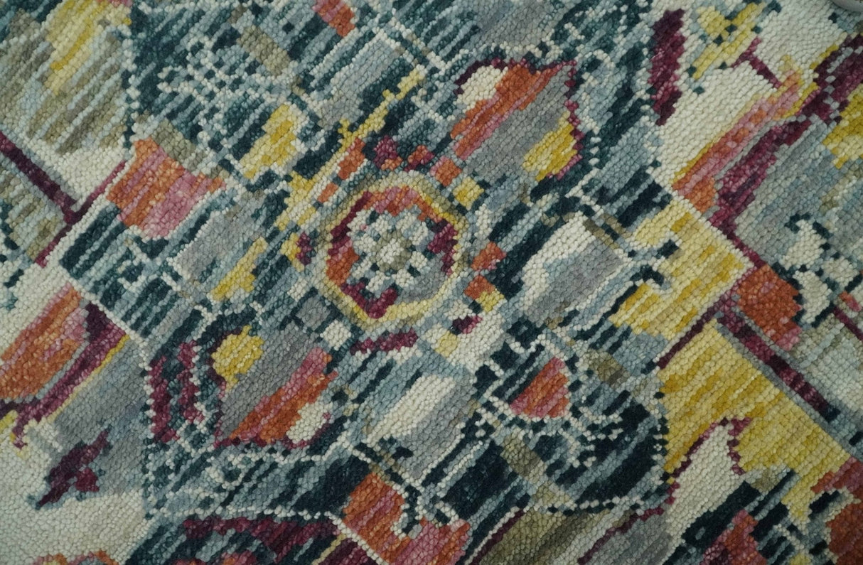 Transitional Ivory, Rust, Yellow Custom Made Turkish Design wool Area Rug