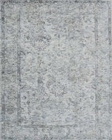 Transitional Silver and Gray Hand Loom Wool 5x7 Area Rug
