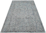 Transitional Silver and Gray Hand Loom Wool 5x7 Area Rug