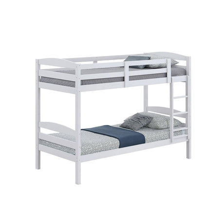 Transitional Solid Hardwood Twin over Twin Bunk Bed, Patented Insert & Lock Joint for Extra Safety for Kids-双人床-Parc Decor
