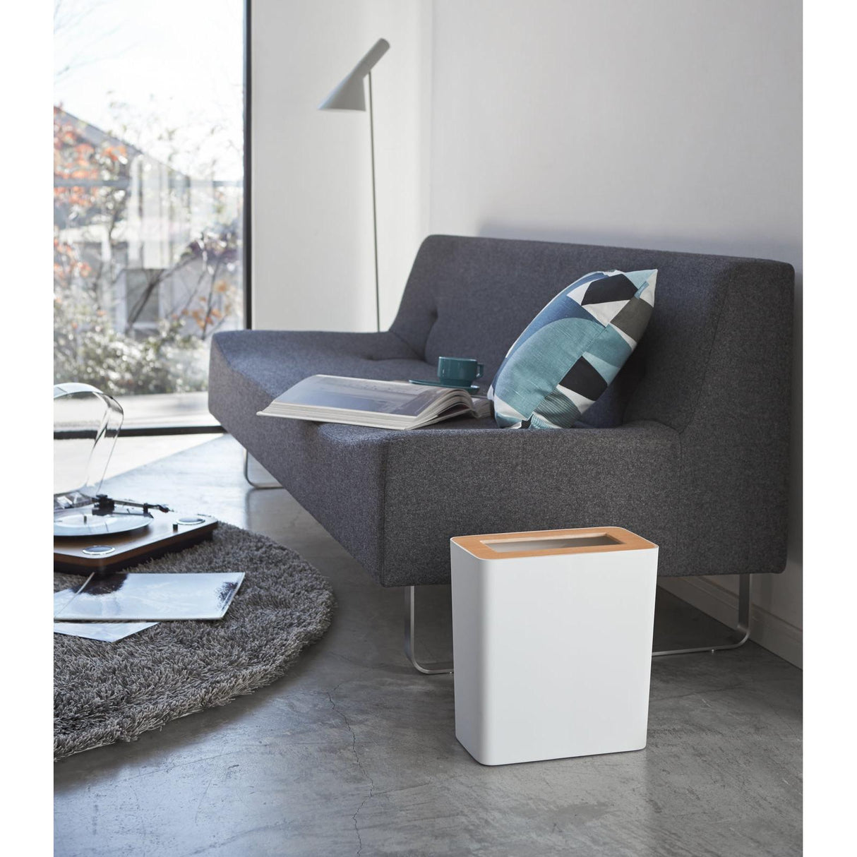 Trash Can - Rectangle - Steel + Wood