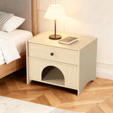 Travis Modern Natural 22-inch Side Table with Pet-Friendly Nook-边桌-Parc Decor