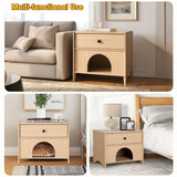 Travis Modern Natural 22-inch Side Table with Pet-Friendly Nook-边桌-Parc Decor