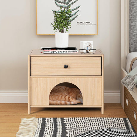 Travis Modern Natural 22-inch Side Table with Pet-Friendly Nook-边桌-Parc Decor