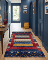 Tree 5x7 Multicolor Red and Blue Hand Knotted Wool Hand Made Lori Rug