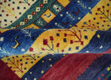 Tree 5x7 Multicolor Red and Blue Hand Knotted Wool Hand Made Lori Rug