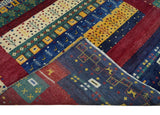 Tree 5x7 Multicolor Red and Blue Hand Knotted Wool Hand Made Lori Rug | KNT45