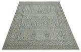 Tree of life Antique Distressed Finished Gray and Silver Low Pile Multi Size wool Area Rug