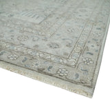 Tree of life Antique Distressed Finished Gray and Silver Low Pile Multi Size wool Area Rug