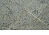 Tree of life Antique Distressed Finished Gray and Silver Low Pile Multi Size wool Area Rug