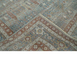 Tree of life Antique Distressed Finished Gray, Silver and Rust Low Pile Multi Size wool Area Rug