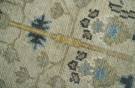 Tree of life Beige and Blue Traditional Hand Knotted Multi Size Wool Area Rug