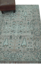 Tree of life Beige Traditional Style Hand knotted 4x6 Wool Area Rug