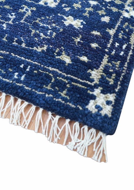 Tree of life Blue Traditional Style Hand knotted 5x8 Wool Area Rug