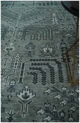 Tree of life Gray, Charcoal and Ivory Hand knotted Traditional Floral Multi Size wool Area Rug