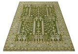 Alfombra de lana anudada a mano, tradicional y personalizada, con diseño Árbol de la vida verde y plata