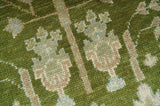 Alfombra de lana anudada a mano, tradicional y personalizada, con diseño Árbol de la vida verde y plata
