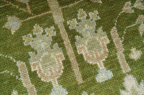 Tree of life Green and Silver Hand Knotted Traditional Custom Made wool rug