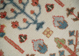 Tree of Life Hand Knotted Ivory, Brown and Rust Traditional Oushak Multi Size Wool Rug
