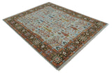 Tree of Life Hand Knotted Silver, Brown and Rust Traditional Wool Rug