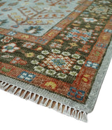 Tree of Life Hand Knotted Silver, Brown and Rust Traditional Wool Rug