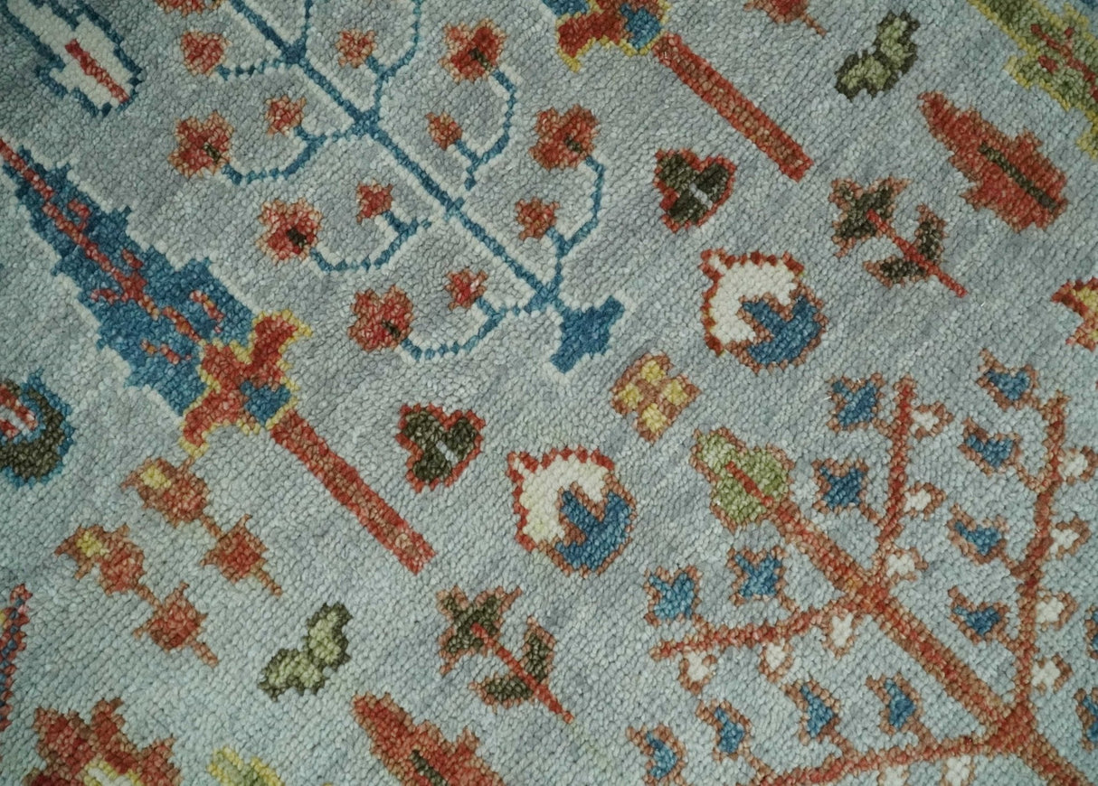 Tree of Life Hand Knotted Silver, Brown and Rust Traditional Wool Rug