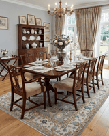 Tree of life Hand Knotted Silver, Ivory and Beige Traditional Vintage Style Custom Made Wool Rug