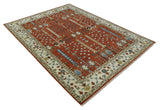 Tree of Life Rust and Ivory Traditional Hand Knotted Turkish Design Wool Area Rug