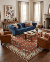 Tree of Life Rust and Ivory Traditional Hand Knotted Turkish Design Wool Area Rug