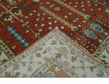 Tree of Life Rust and Ivory Traditional Hand Knotted Turkish Design Wool Area Rug