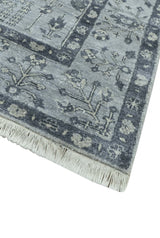 Tree of Life Silver And Gray 6x9 Hand Knotted Bamboo Silk Area Rug